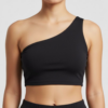 Top Asimétrico One-Shoulder Negro Básico