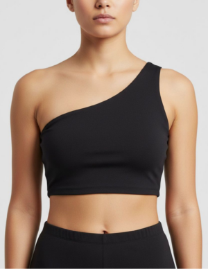 35 Top Asimétrico One-Shoulder Negro Básico