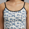 Cami Top Blanco con Estampado de Mariposas Azules