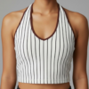 Top Halter a Rayas Verticales con Cuello en V